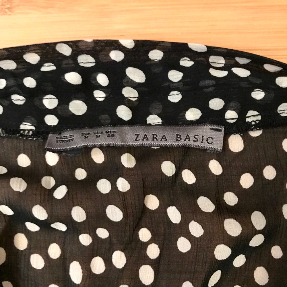 Zara Basic Ruffle Polka Dot Top - Picture 6 of 6